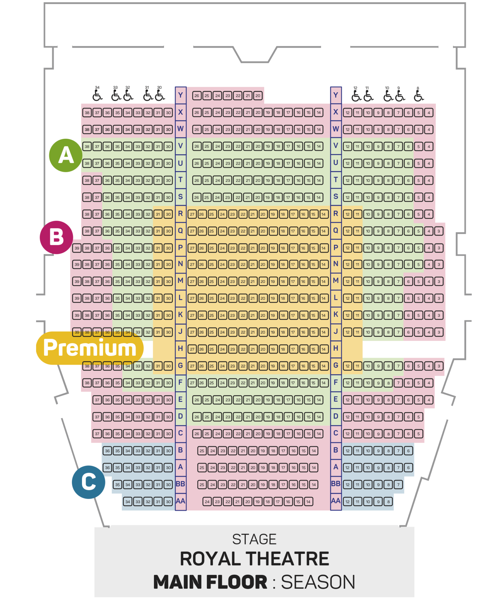 Seating Plan (Royal Subscription) Dance Victoria