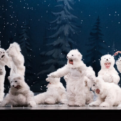 Nutcracker by Royal Winnipeg Ballet. RWB School students as Polar Bears. Photo: Daniel Crump