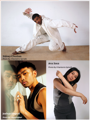 Dance West Network artists Sidney Chuckas, Joshua Ongcol, AnaSosa